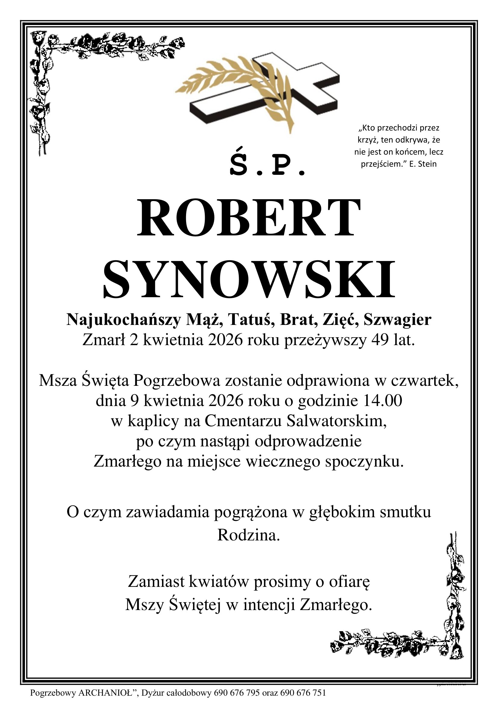 Zmarł Robert Synowski